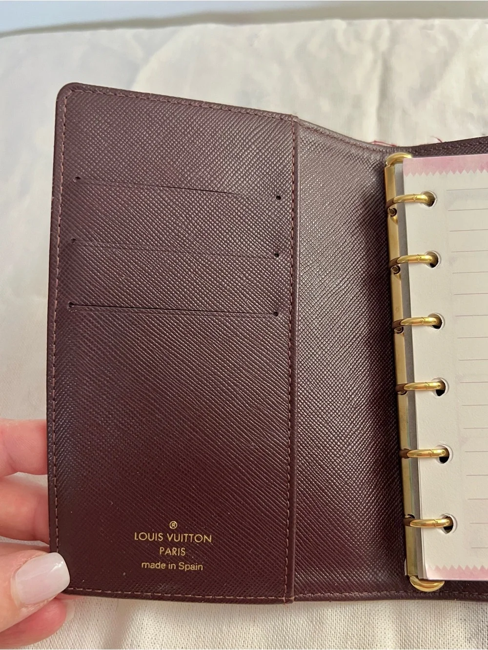 Authentic Louis Vuitton Red Denim PM Agenda